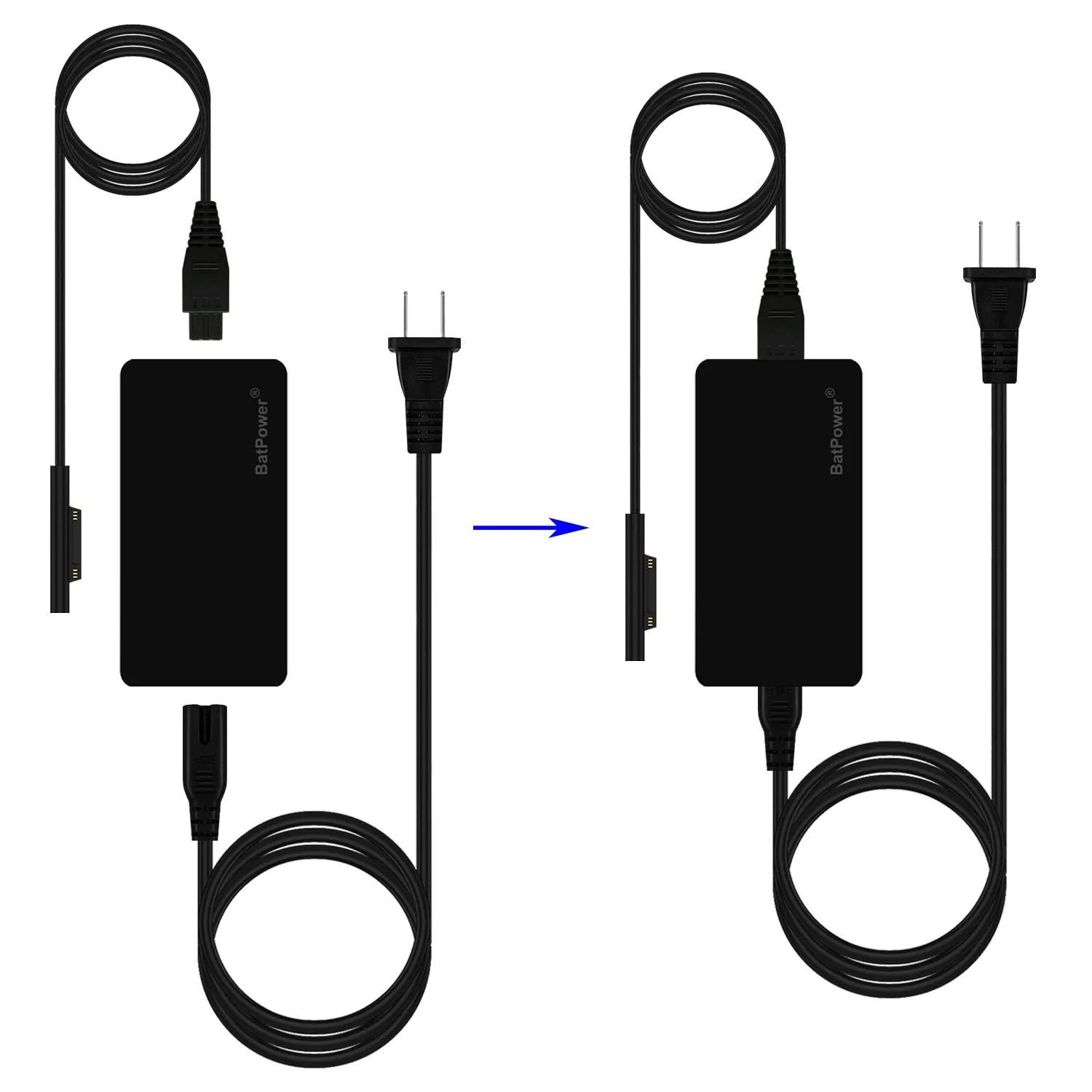 S65 65W Slim Surface Charger for Microsft Surface Pro Laptop Book Go Power Supply Adapter with dual QC USB Ports Fast Charge for Tablet & Smartphone.