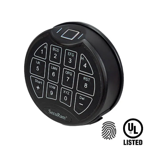 SECURAM - ScanLogic Basic Fingerprint Electronic Safe Keypad ONLY - Optional Lock Bodies - UL Listed - Matte Black