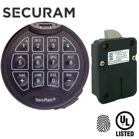 SECURAM - ScanLogic Kit - ScanLogic Basic Fingerprint Electronic Safe Keypad Lock & SwingBolt Lock Body - Digital Mode - UL Listed - Matte Black