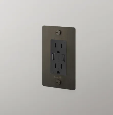 Single Gang Outlet with USB Charger