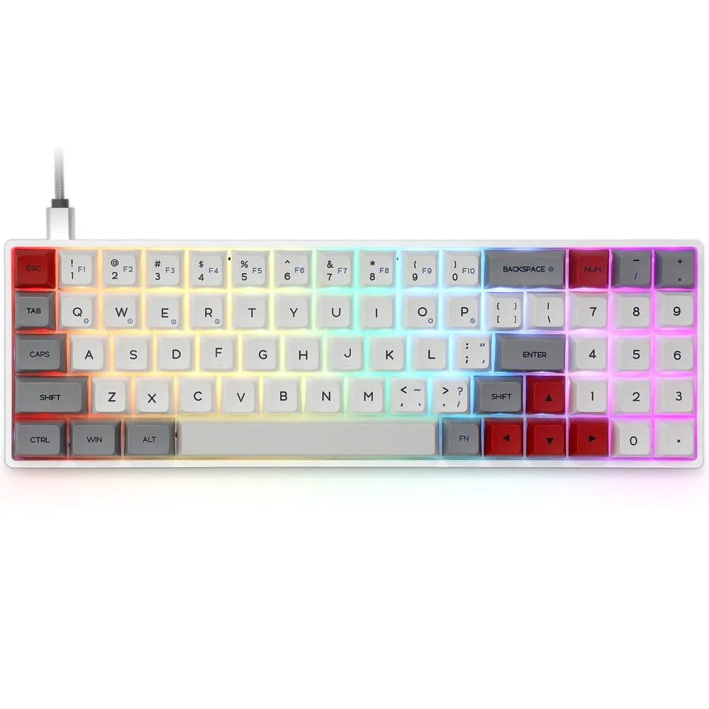 sk71 70% custom mechanical keyboard rgb optical switch leds hot swapping socket powerful control software type c pcb plate case