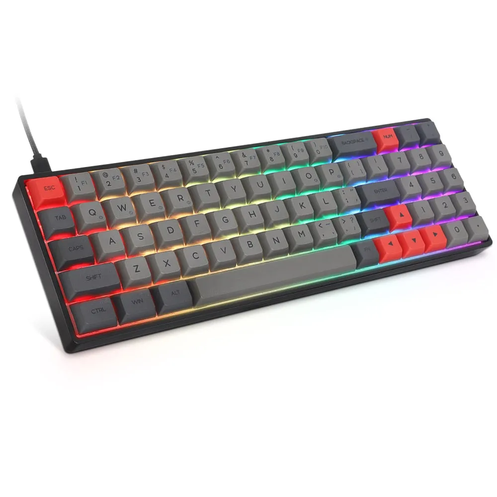 sk71 70% custom mechanical keyboard rgb optical switch leds hot swapping socket powerful control software type c pcb plate case