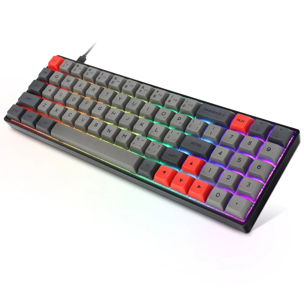 sk71 70% custom mechanical keyboard rgb optical switch leds hot swapping socket powerful control software type c pcb plate case