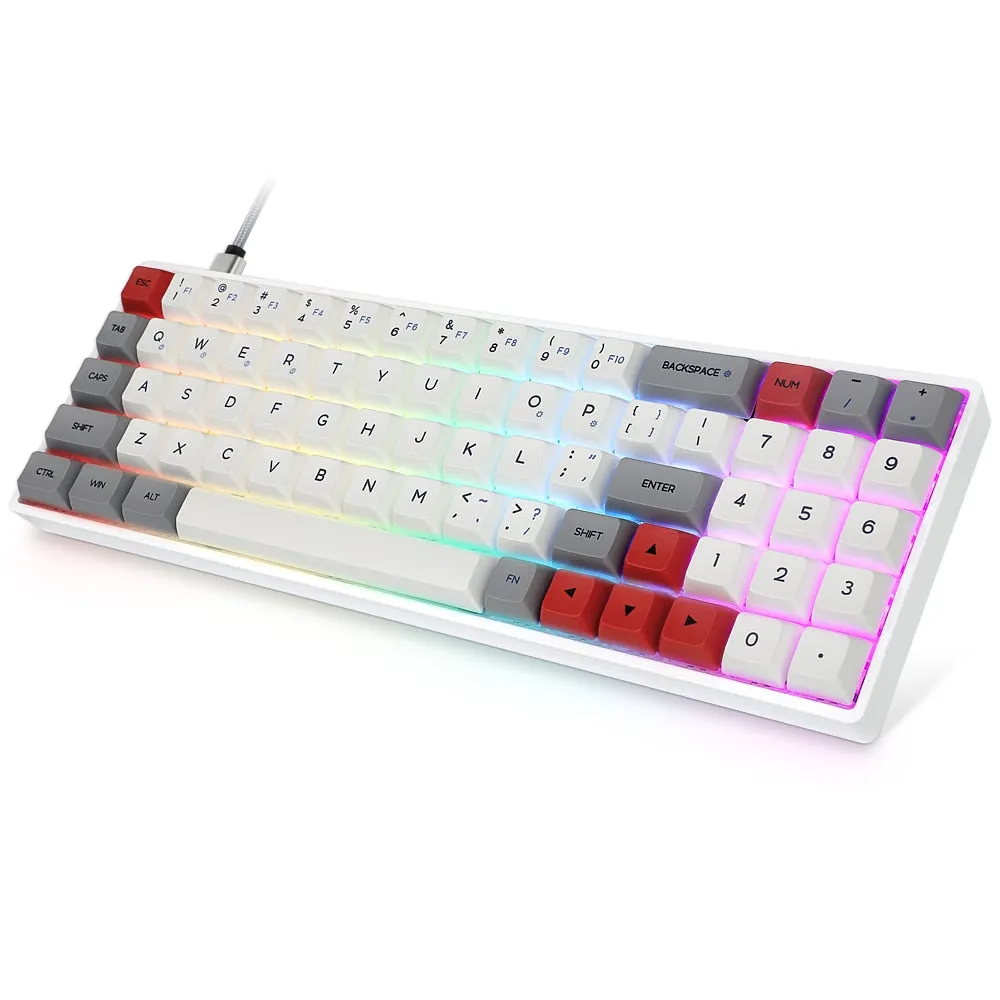 sk71 70% custom mechanical keyboard rgb optical switch leds hot swapping socket powerful control software type c pcb plate case