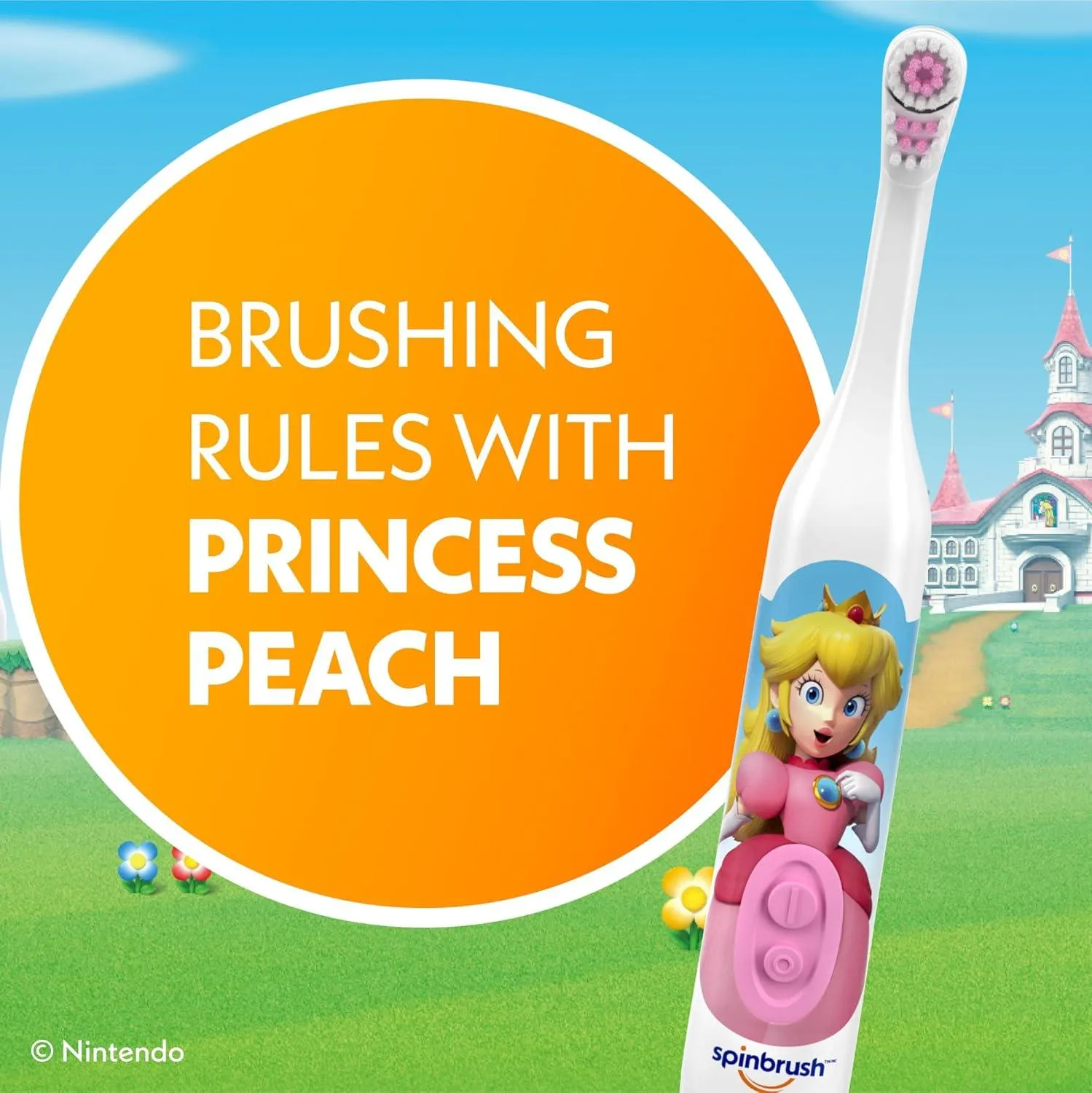 Spinbrush Princess Peach Kids Electric Battery Toothbrush