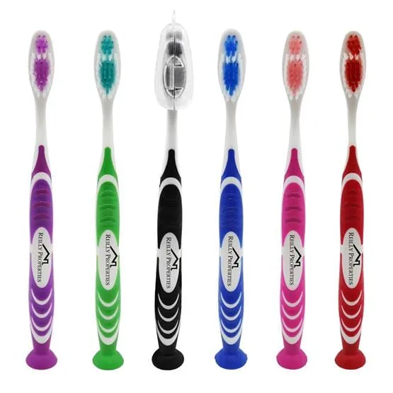 Stand Up Suction Toothbrush w/ Tongue Scraper