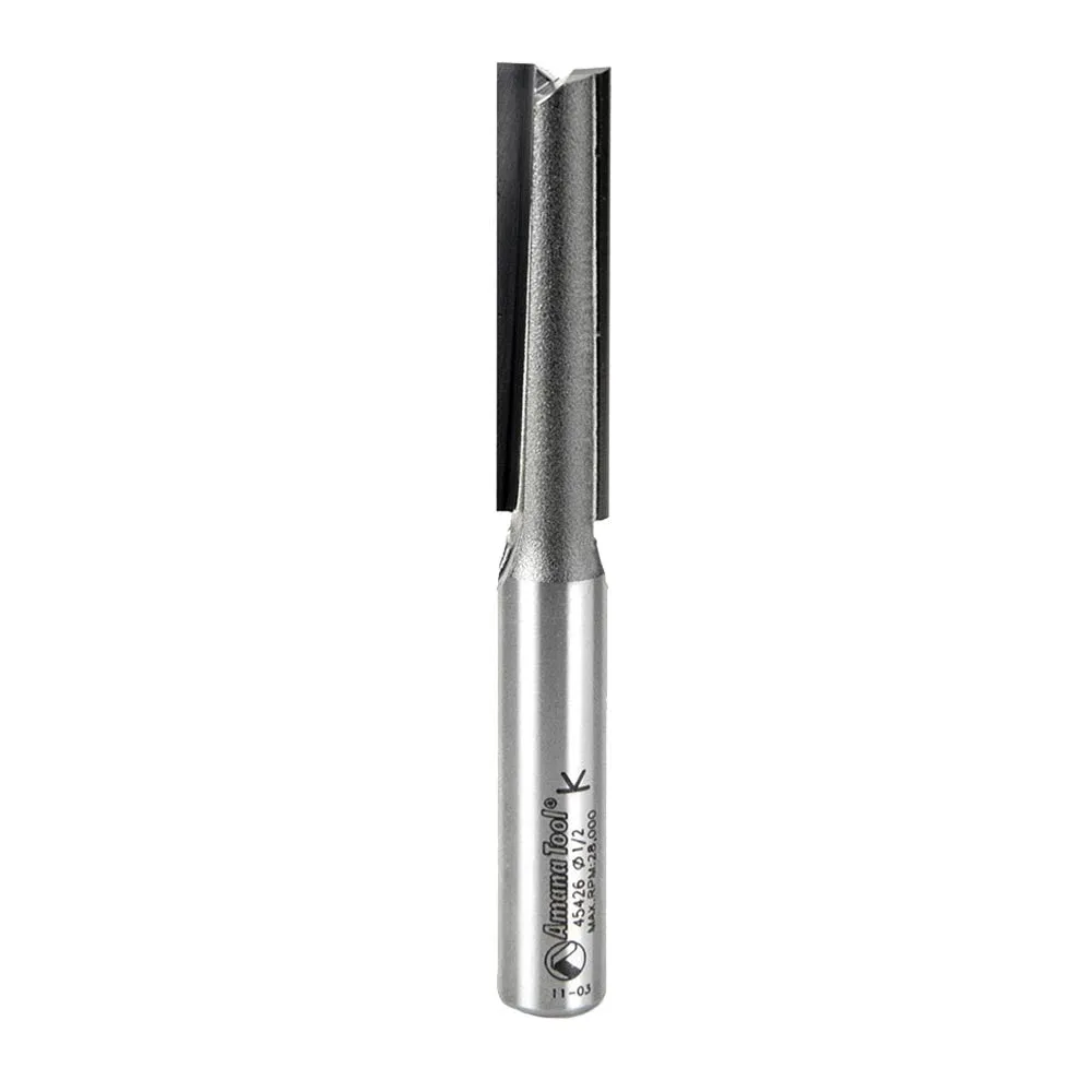 Straight Plunge Router Bit | 2 Flute | 1⁄2 Dia x 2" x 1⁄2 Shank | 45426 | 738685854266