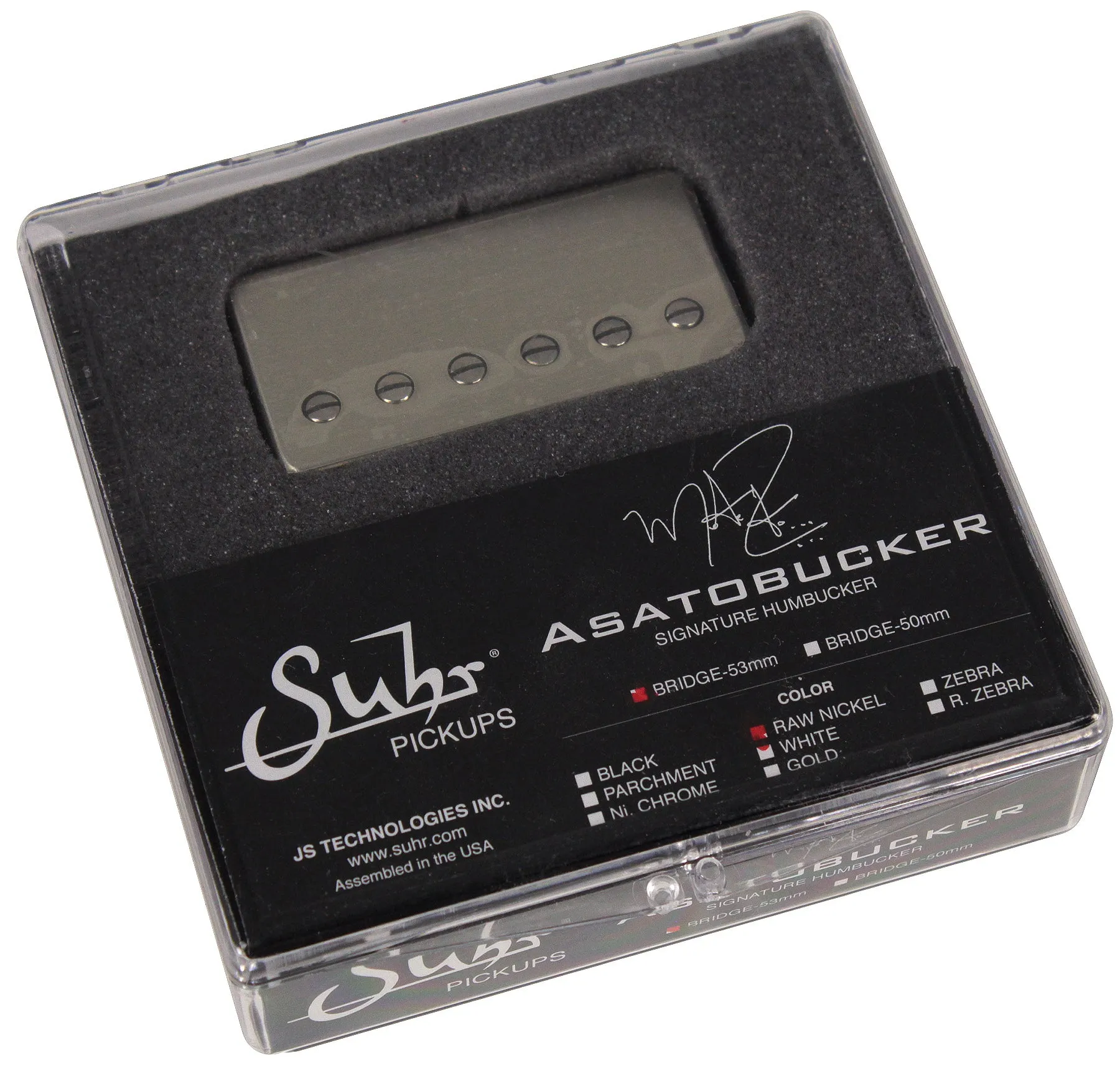 Suhr Asatobucker Pickup, Bridge, Raw Nickel, 53mm