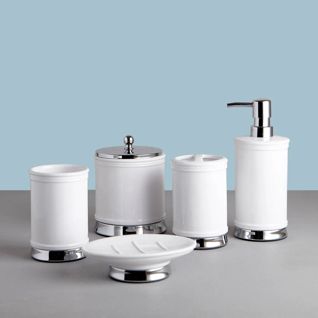 The Classic White Chrome Bath Accessories