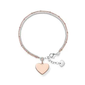 Thomas Sabo Love Bridge Double Strand Heart Bracelet LBA0102-415-12