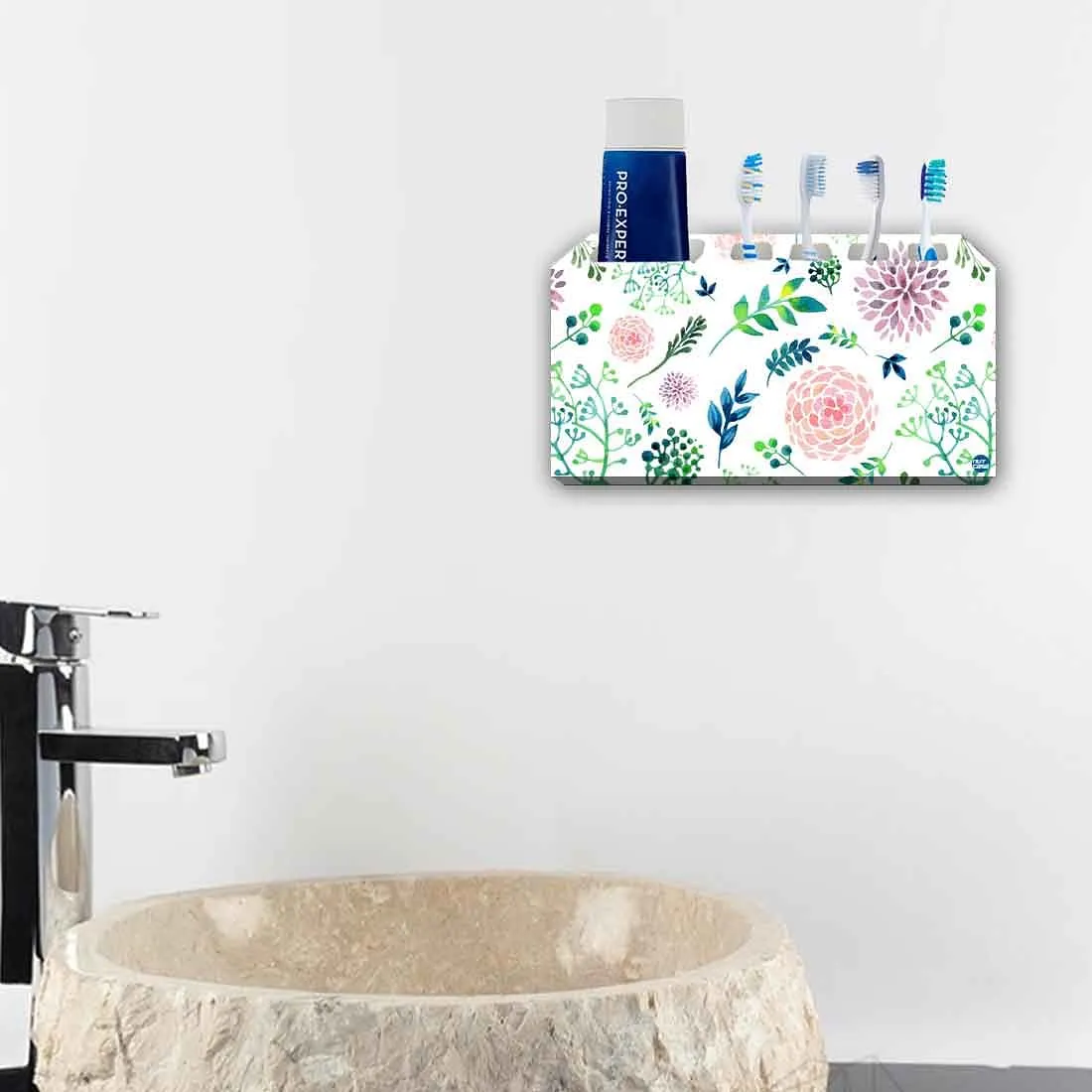 Toothbrush Holder Wall Mounted -Cute Flowers