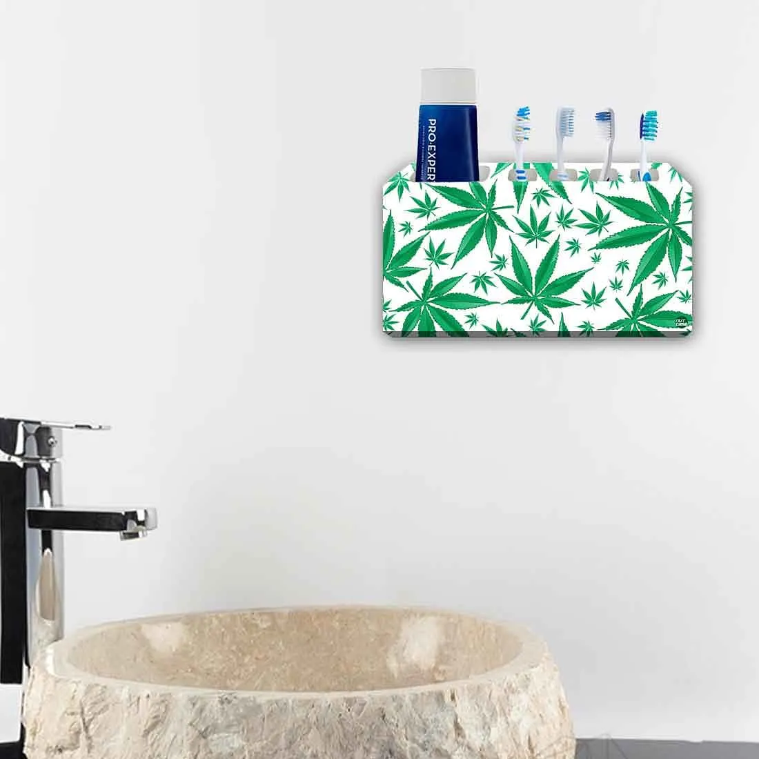 Toothbrush Holder Wall Mounted -Green Leaves