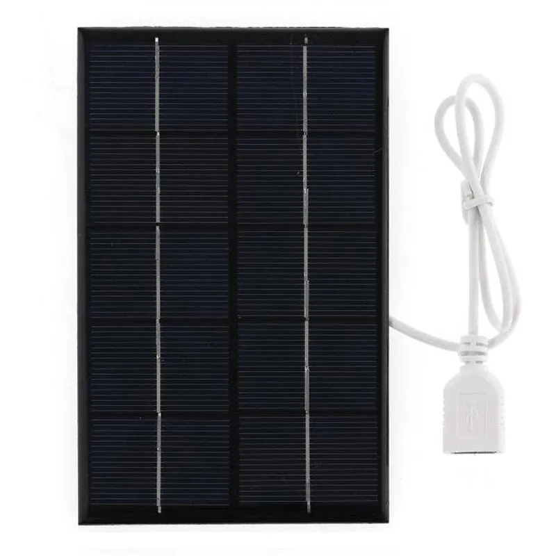 USB Solar Panel Outdoor 5W 5V Portable Solar Charger Pane Climbing Fast Charger Polysilicon Travel DIY Solar Charger Generator