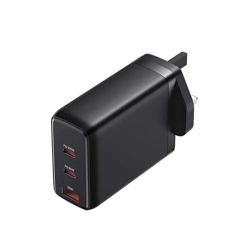 Vention 3-Port USB (C C A) GaN Charger (100W/65W/30W) UK-Plug