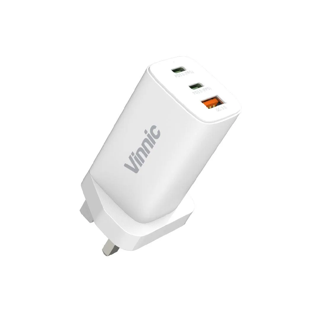 Vinnic 65W GaN PD QC 3 ports Charger