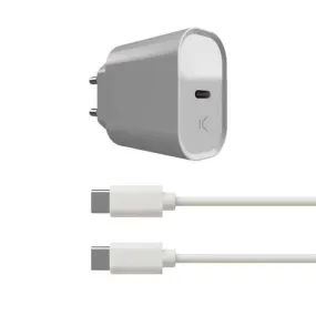 Wall Charger   USB C Cable KSIX White 20W