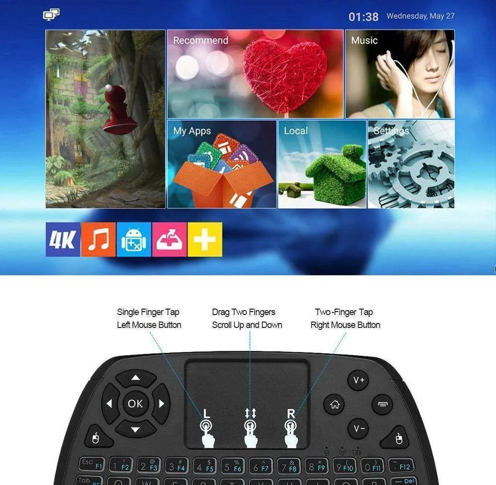 Wireless mini keyboard with touchpad