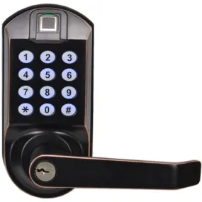 X7 Fingerprint Keypad Door Lock, Non-Handed, Aged Bronze, Non-Weatherproof Refurbished