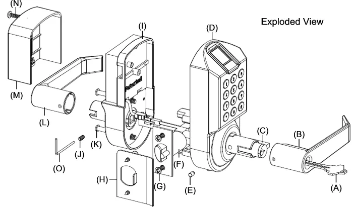 X7 Fingerprint Keypad Door Lock, Non-Handed, Satin Nickel, Non-Weatherproof (Refurbished)