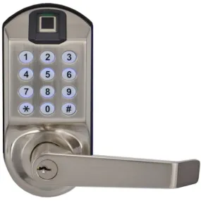 X7 Fingerprint Keypad Door Lock, Non-Handed, Satin Nickel, Non-Weatherproof (Refurbished)