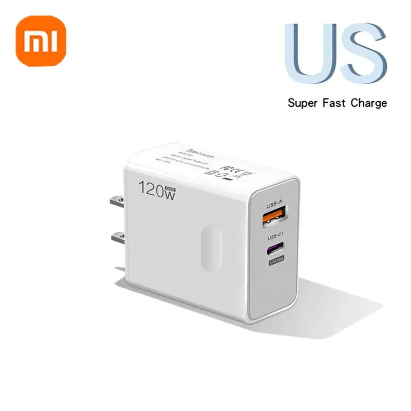 Xiaomi 120W Fast Charger USB 3.0 Type-C PD Cable Fast Charging Quick Charge Adapter For iPhone Samsung Xiaomi Pixel Cellphones