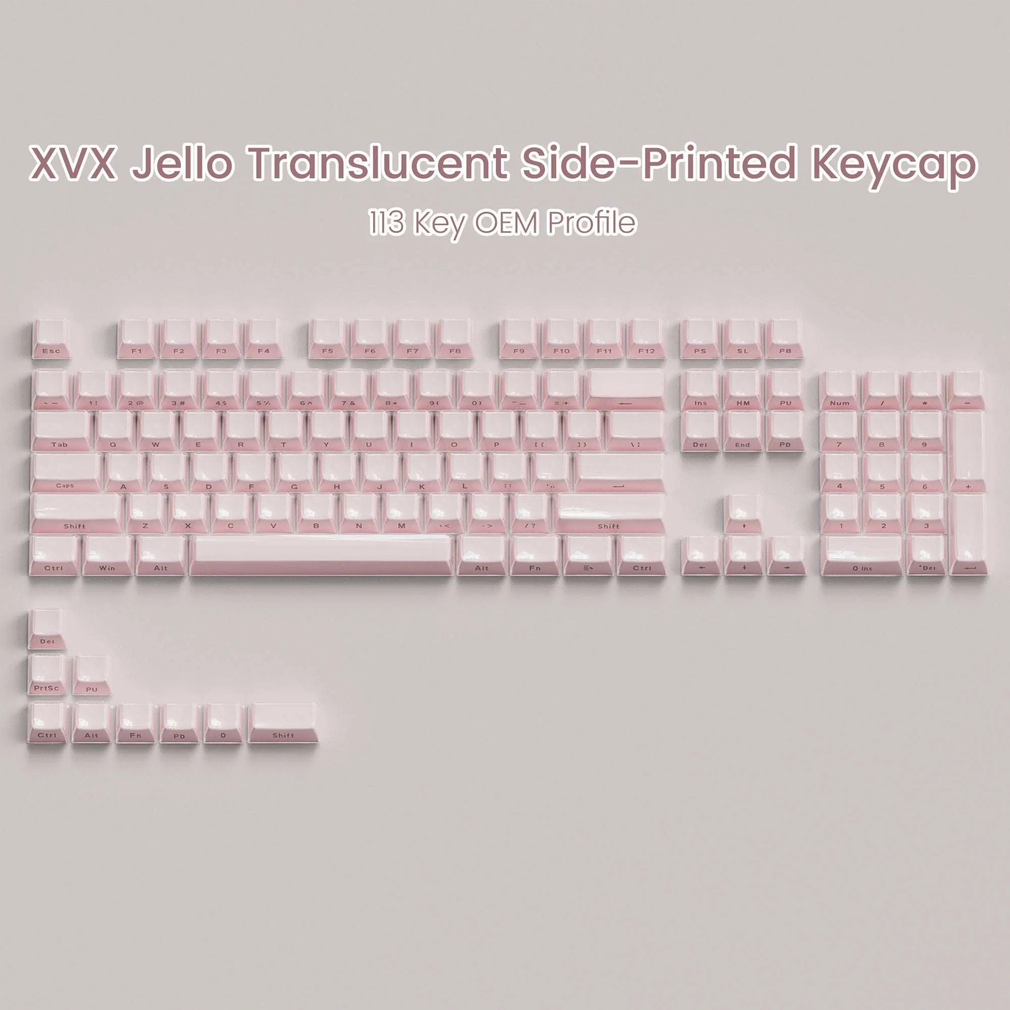 XVX Jello Side-Printed Translucent OEM Profile Keycap (113-Key)