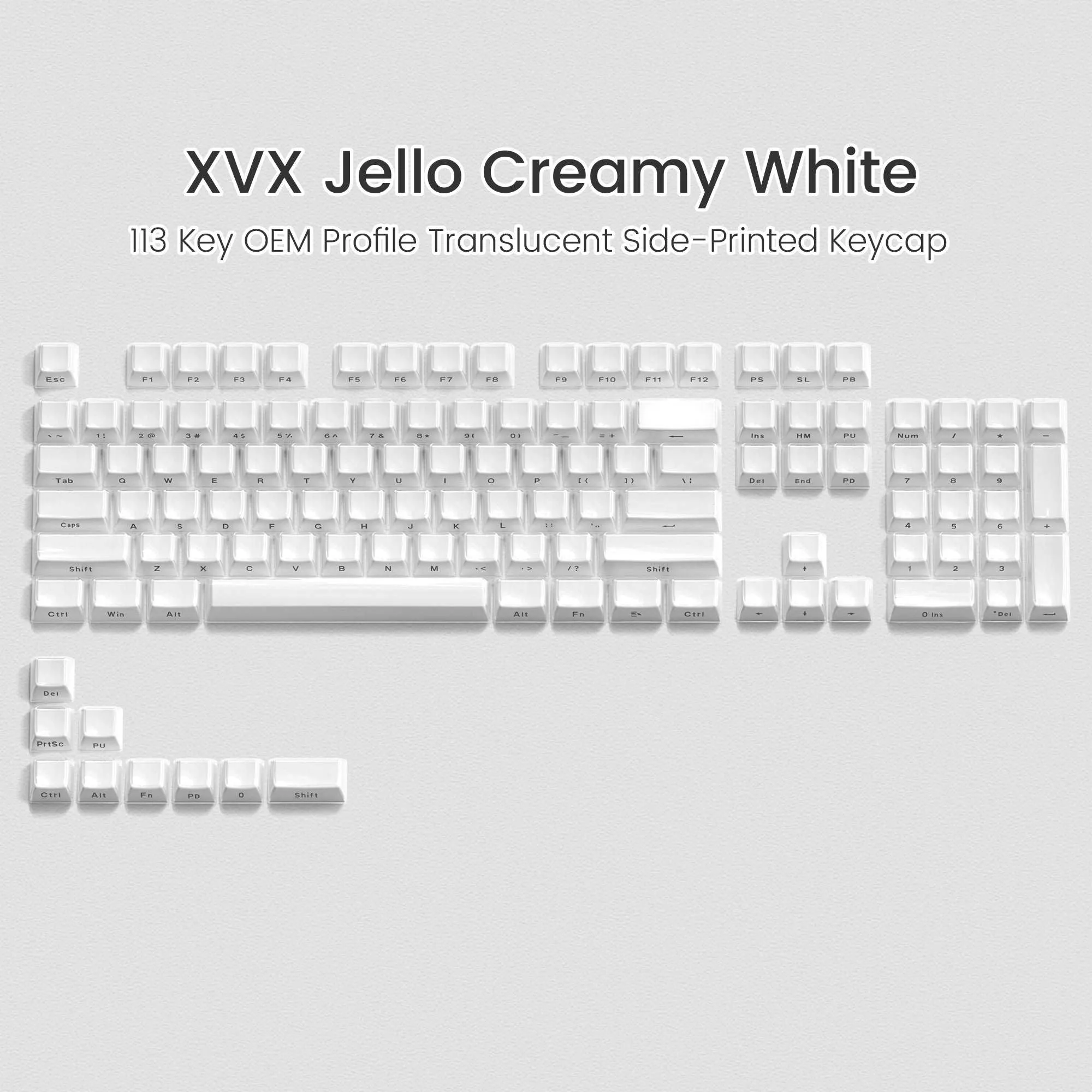 XVX Jello Side-Printed Translucent OEM Profile Keycap (113-Key)